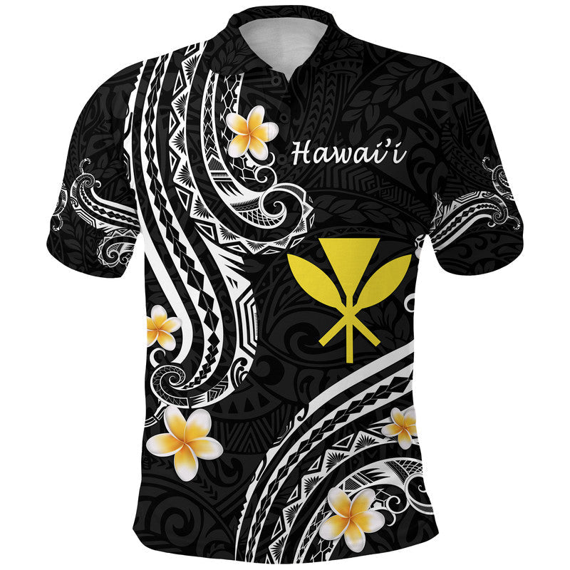 Custom Hawaii Polo Shirt Black Polynesian Line Style LT9