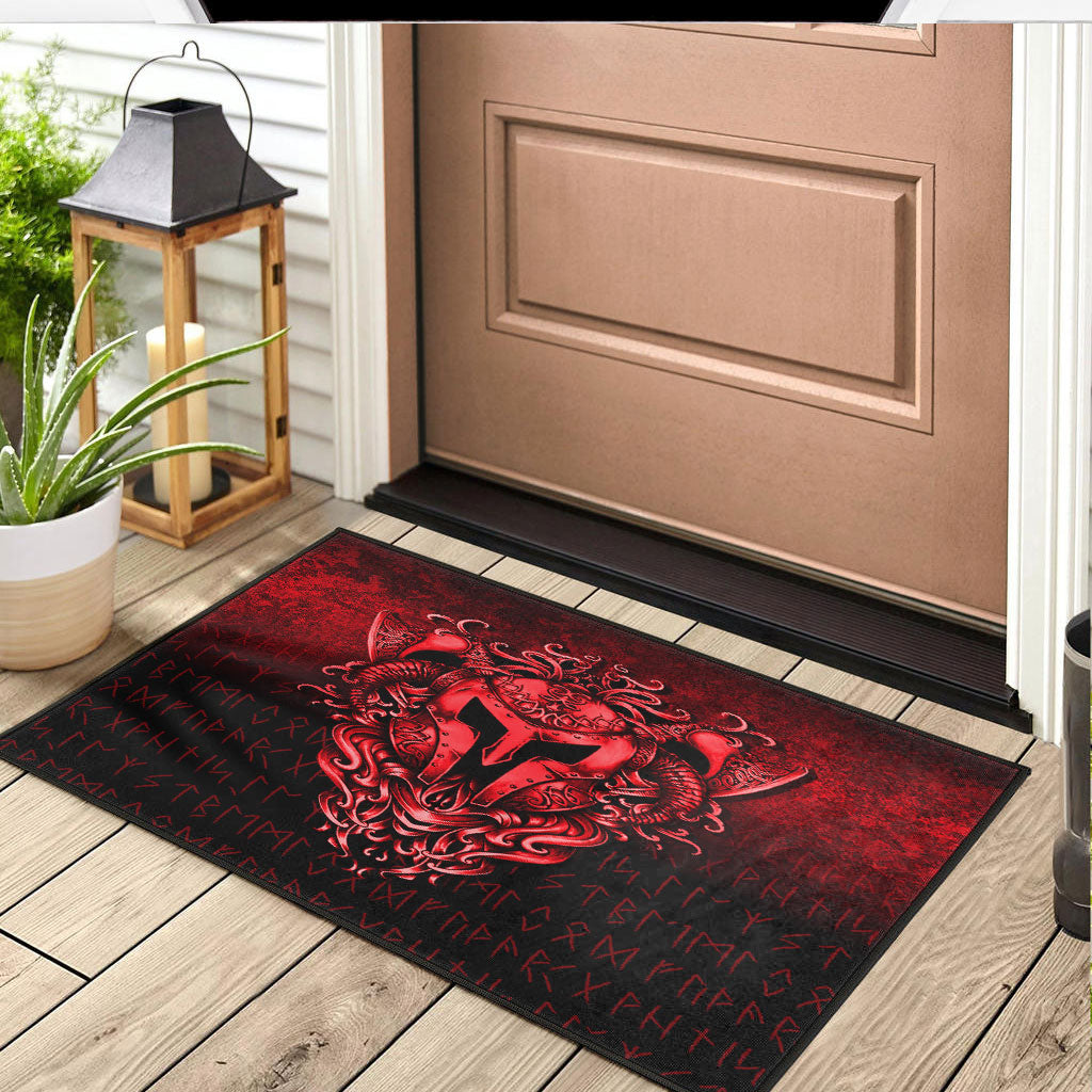 Viking Door Mat The Armor Of Viking Red Version Door Mat RLT12