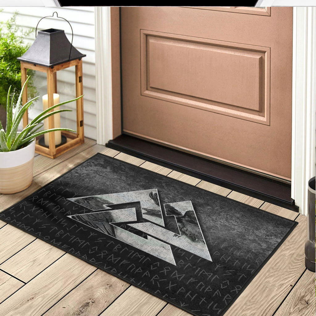 Viking Door Mat Huginn Muninn Ravens from Odin Viking Door Mat RLT12