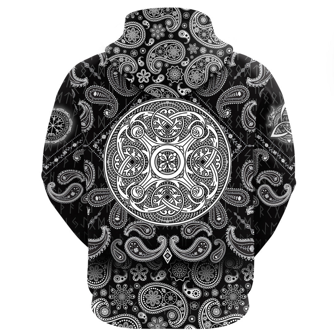 Viking Hoodie Element Of The Vikings with Bandana Paisley Style RLT12