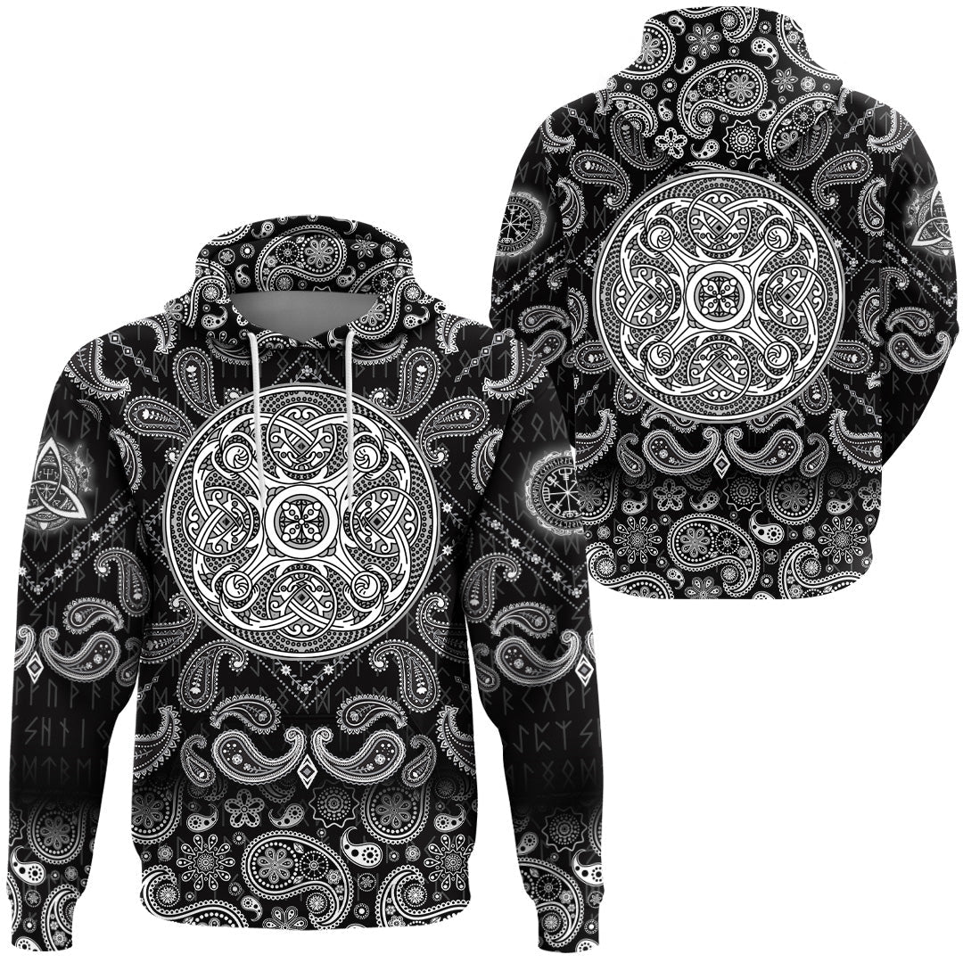 Viking Hoodie Element Of The Vikings with Bandana Paisley Style RLT12