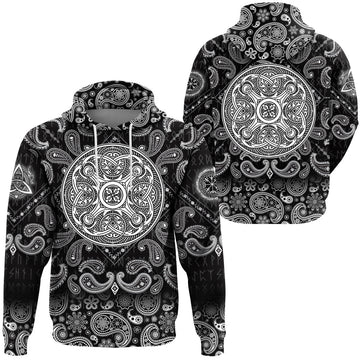Viking Hoodie Element Of The Vikings with Bandana Paisley Style RLT12