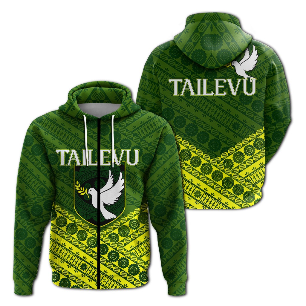 Tailevu Rugby Union Fiji Zip Hoodie Tapa Pattern LT12