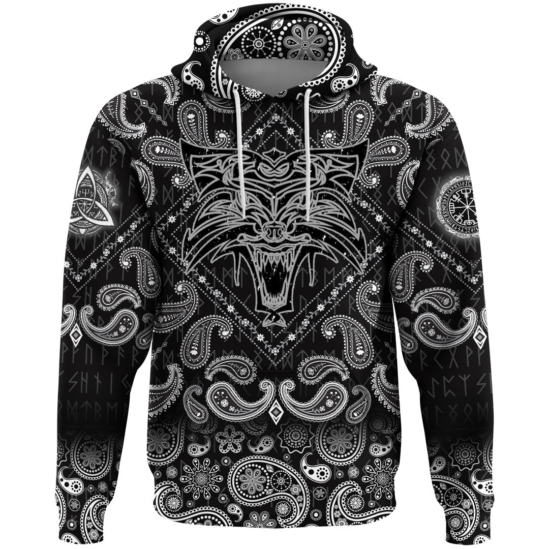 Viking Hoodie Fenrir with Bandana Paisley Style RLT12