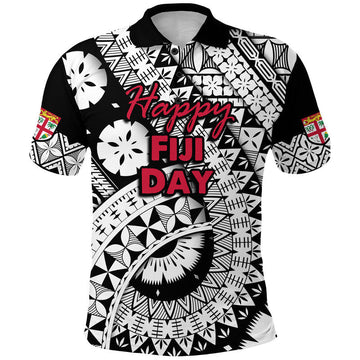 Fiji Day Polo Shirt Masi Kesa Black Style LT9