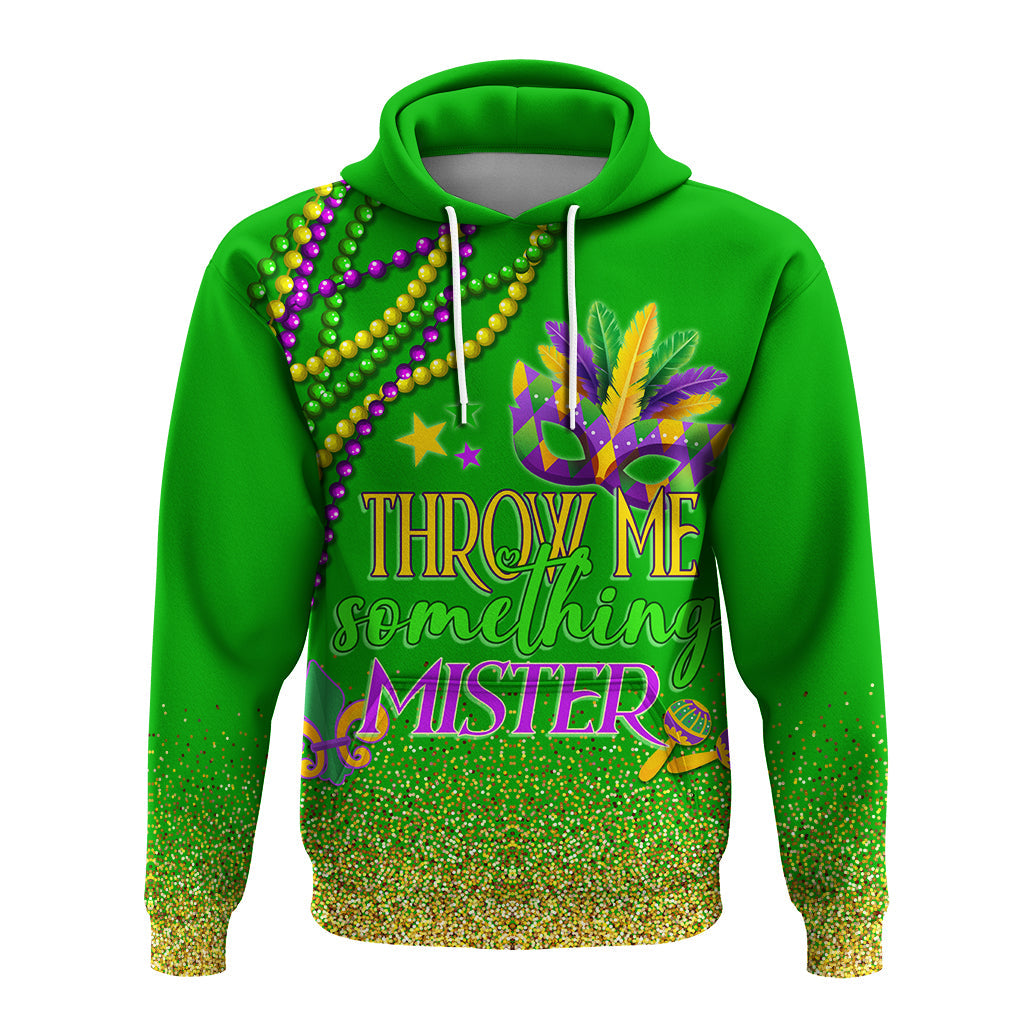 Hoodie Mardi Gras Throw Me Something Mister (Green) LT7