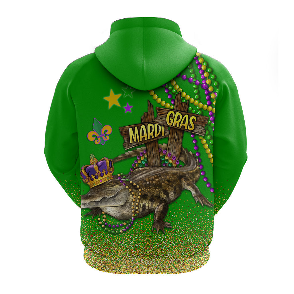 Hoodie Mardi Gras Throw Me Something Mister (Green) LT7