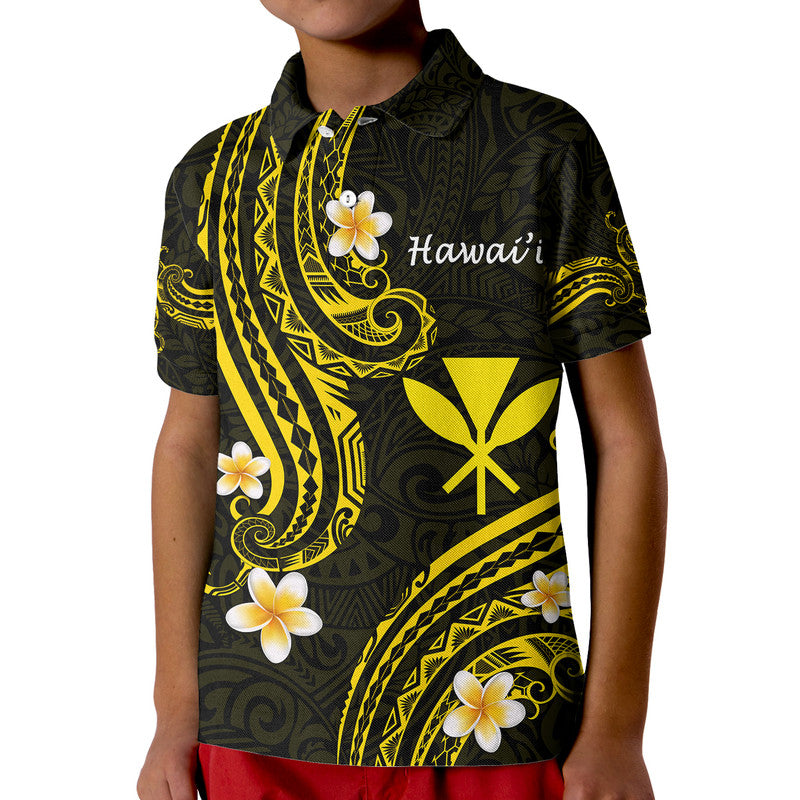 Custom Hawaii Polo Shirt Gold Polynesian Line Style LT9