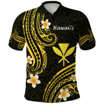 Custom Hawaii Polo Shirt Gold Polynesian Line Style LT9