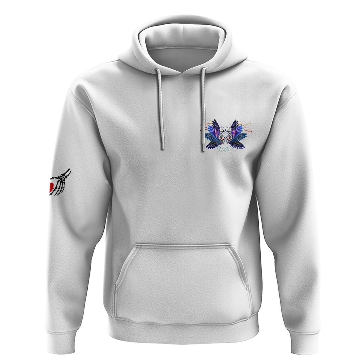 Love You To Death Gothic Skull Couple White All Over Print Hoodie LT13