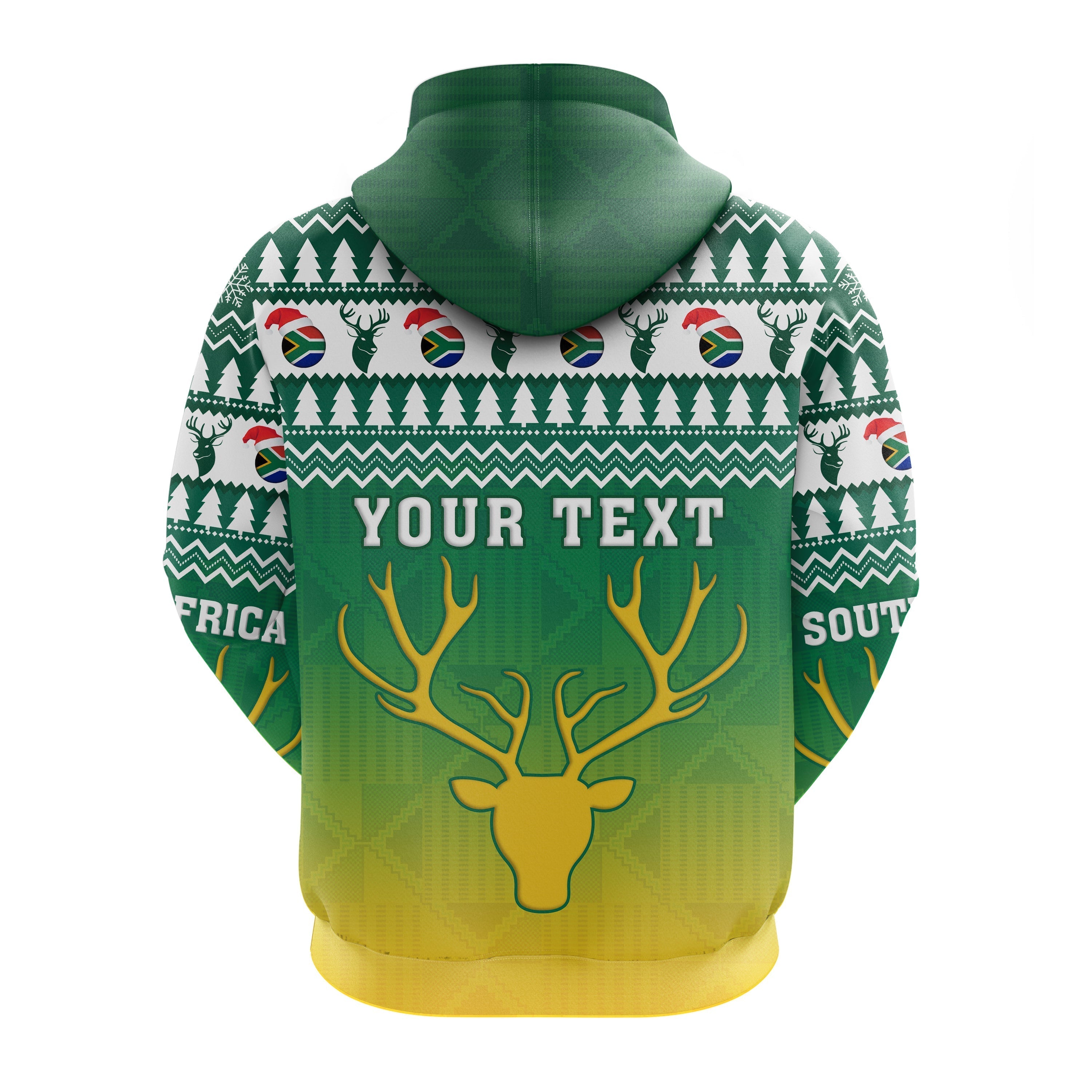 South Africa Rugby Christmas Custom Zip Hoodie Proud Springboks LT13
