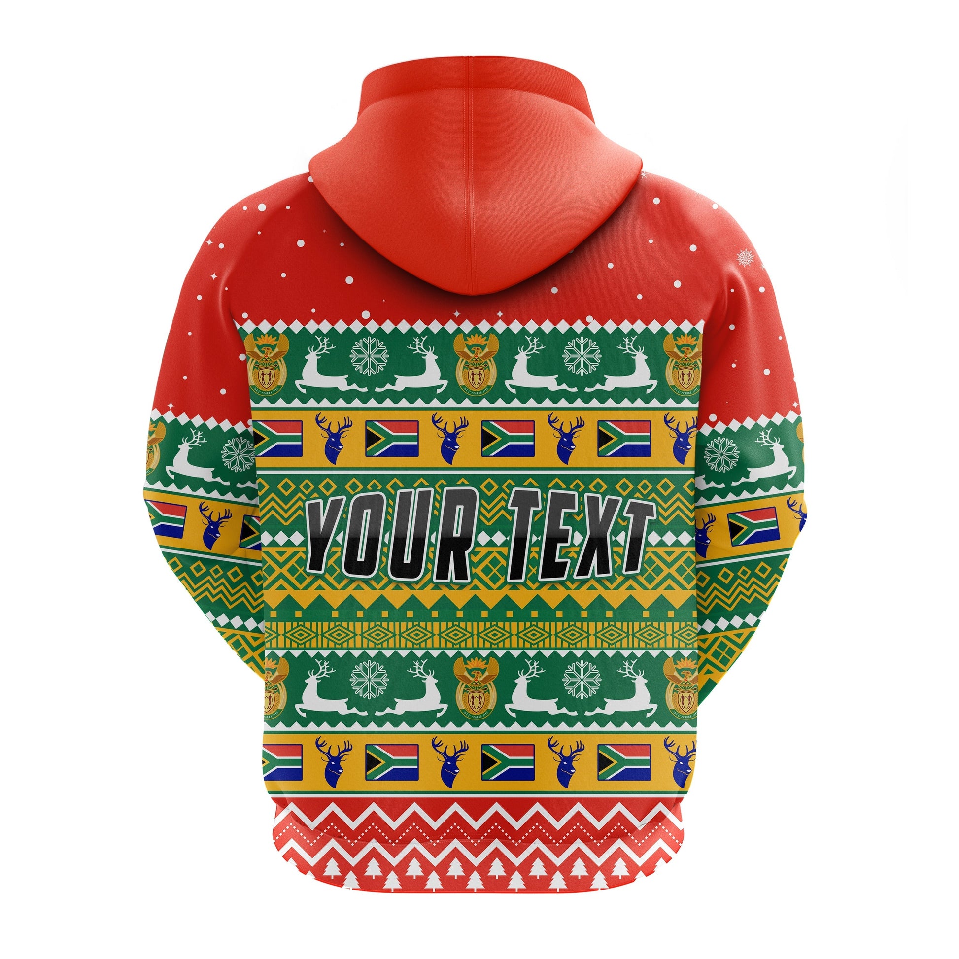South Africa Christmas Custom Zip Hoodie African Springbok LT13