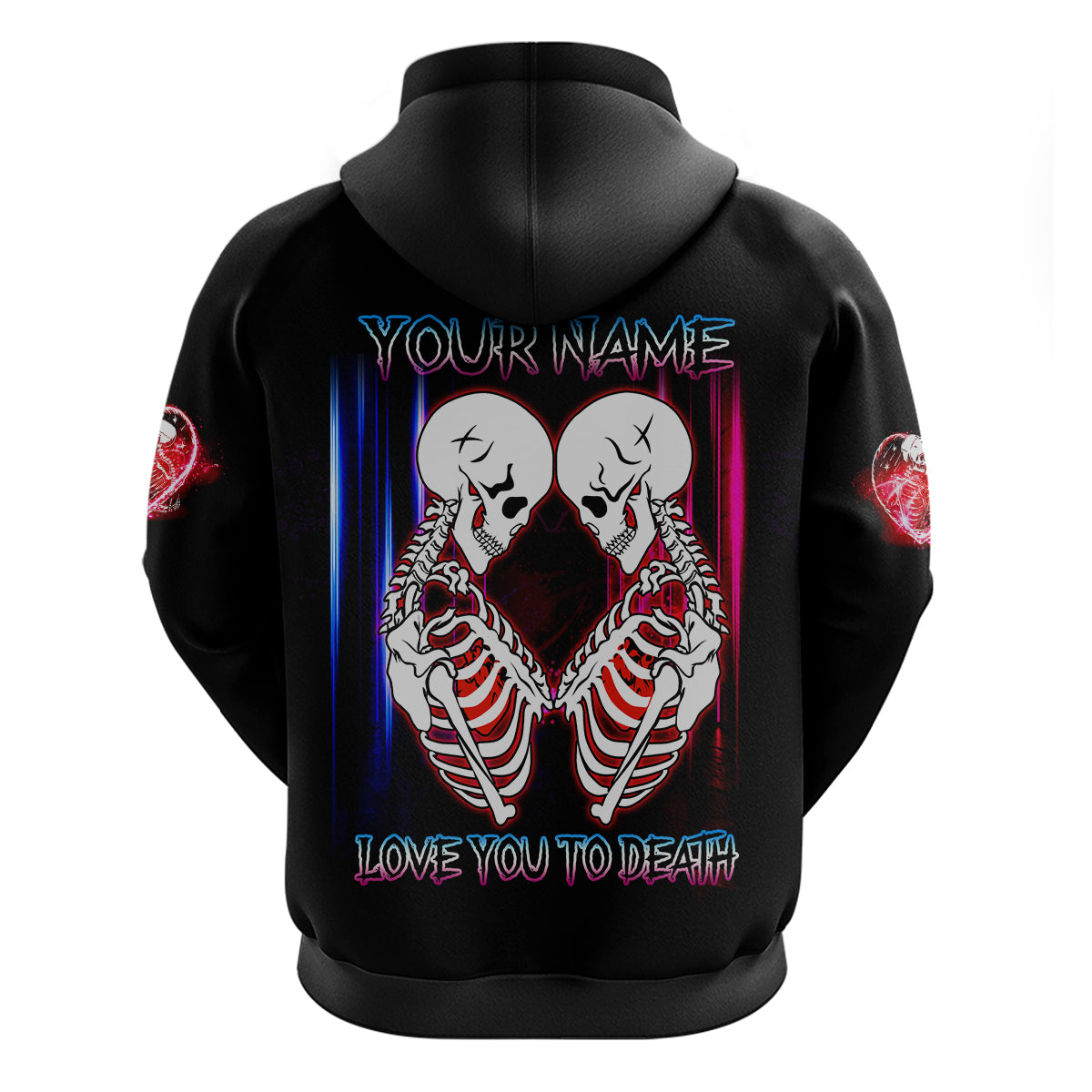Love You To Death Skull Forever Love Couple All Over Print Hoodie LT13