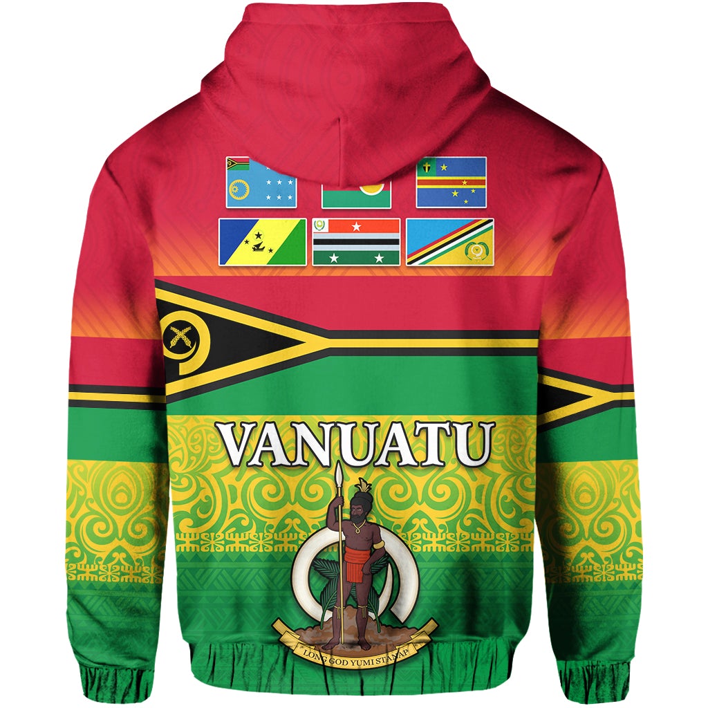 Vanuatu Color Hoodie Six Provinces and Map LT13