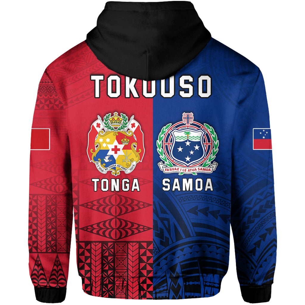 TokoUso Zip Hoodie Tonga and Samoa Together LT13