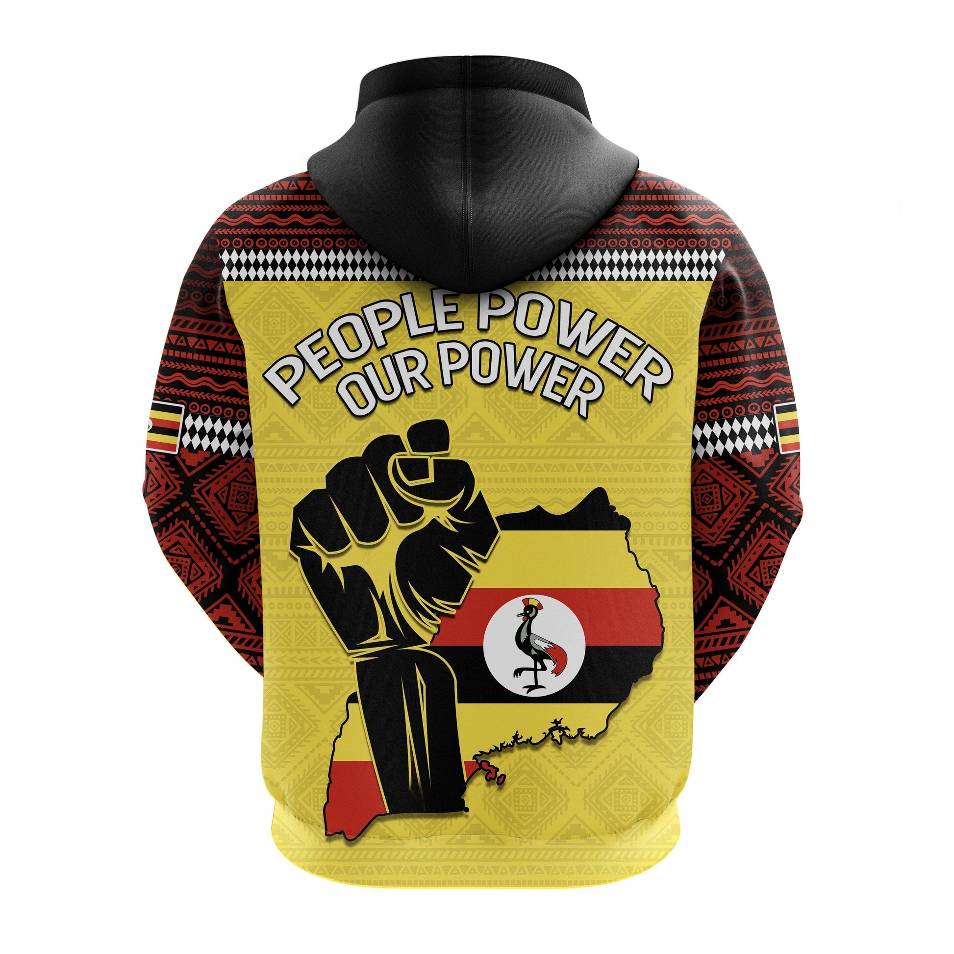 Uganda Hoodie African Pattern People Power Our Power LT13