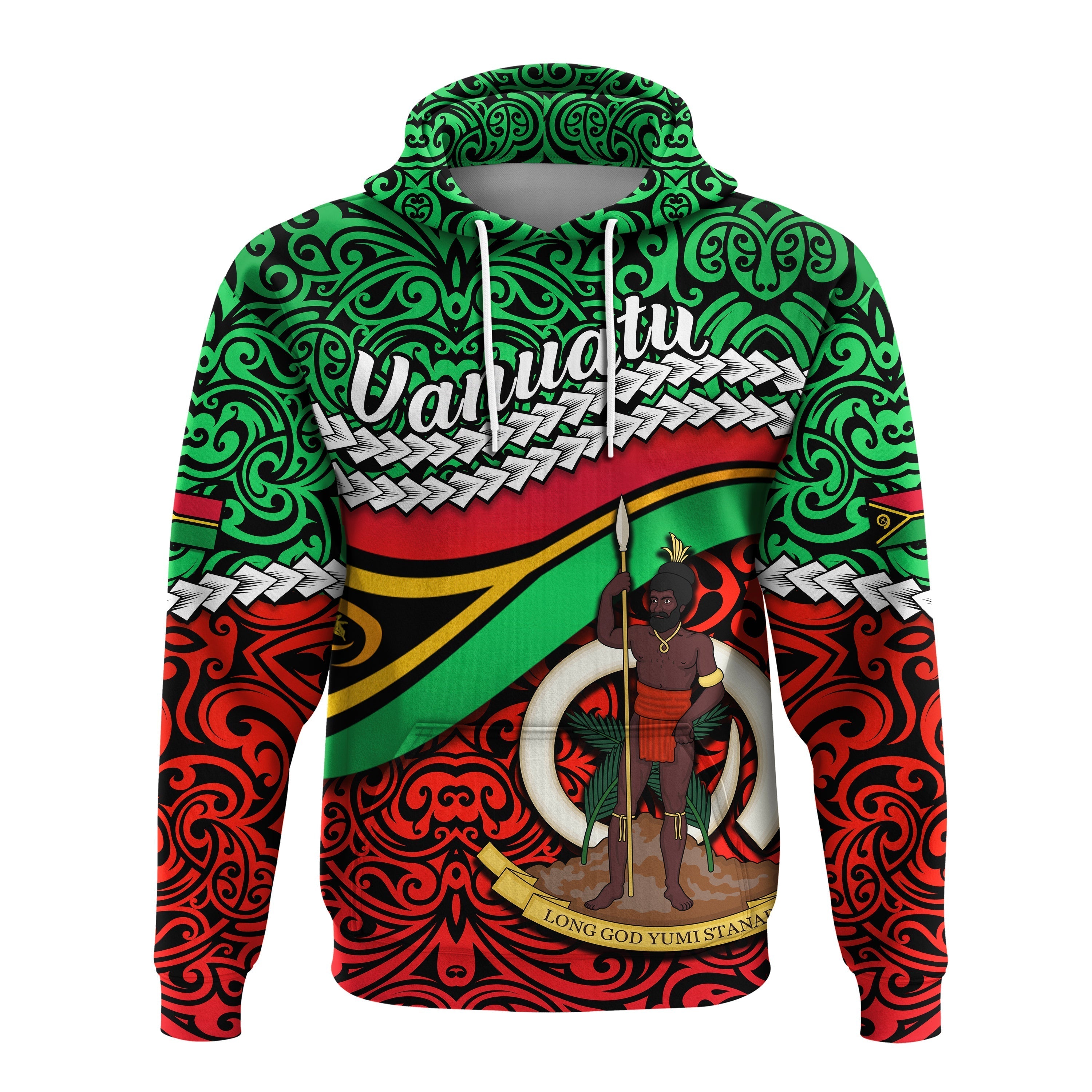 Proud Vanuatu Hoodie Pattern Mix Flag LT13