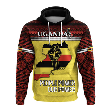 Uganda Hoodie African Pattern People Power Our Power LT13