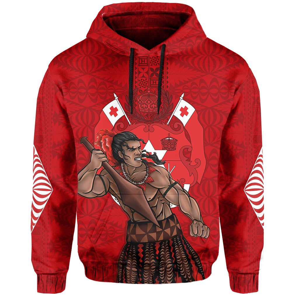 Tonga Warriors Hoodie Tongan Pattern Version Red LT13