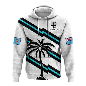 Custom Fiji Rugby Tapa Pattern Fijian 7s White Hoodie LT14