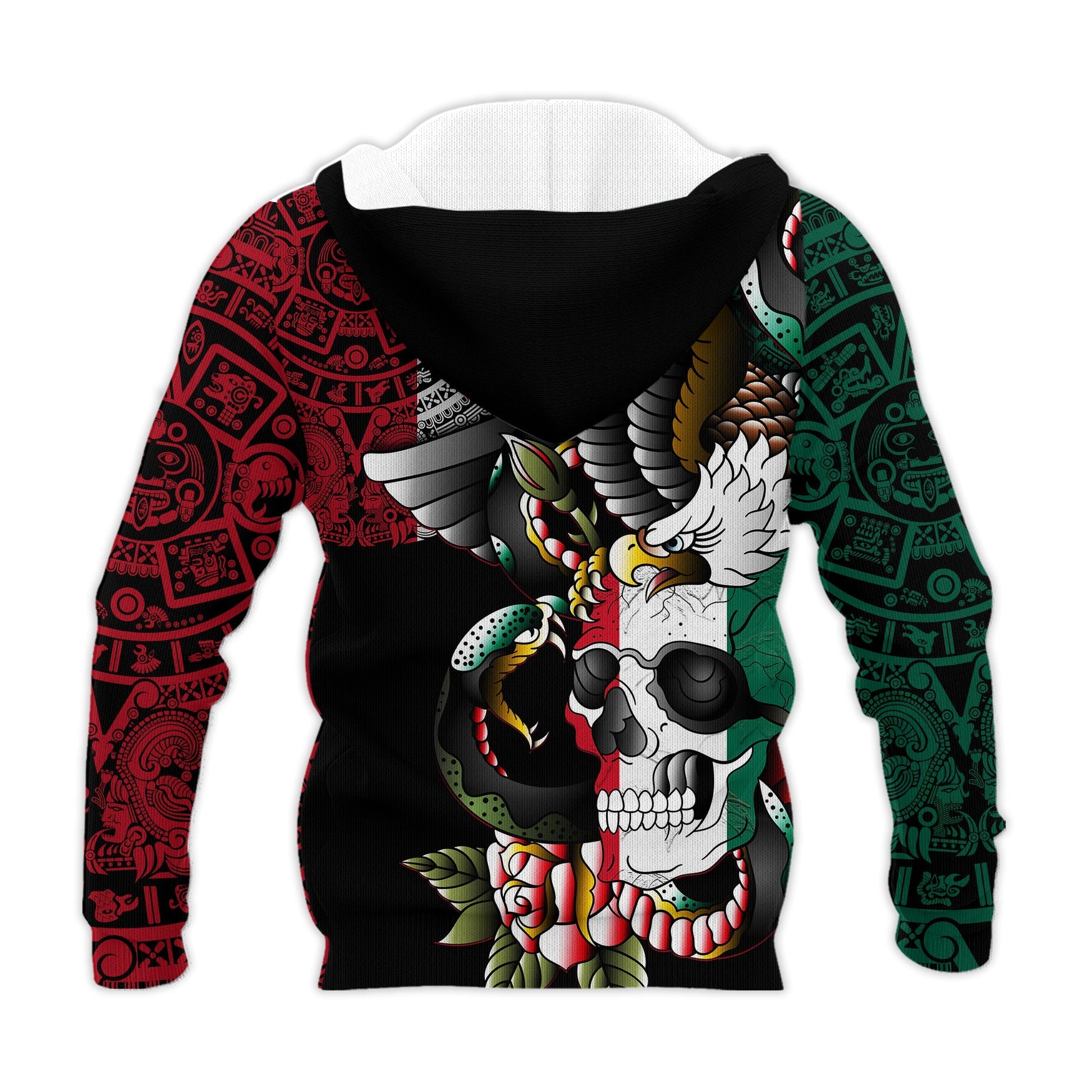 Mexico Hoodie Mexican Skull Eagle With Angry Snake LT14