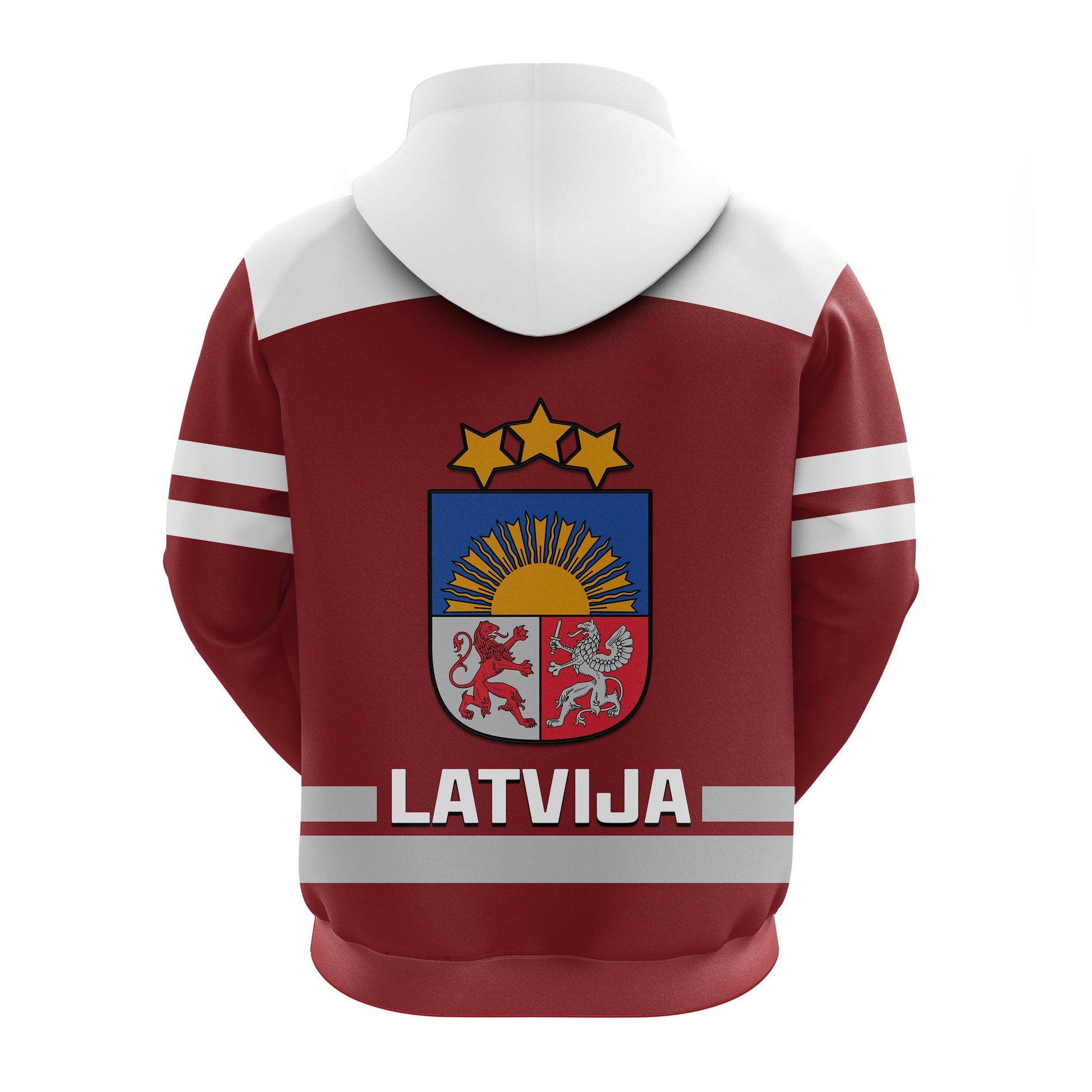 Latvia Hockey 2023 Hoodie Red Sporty Style LT14
