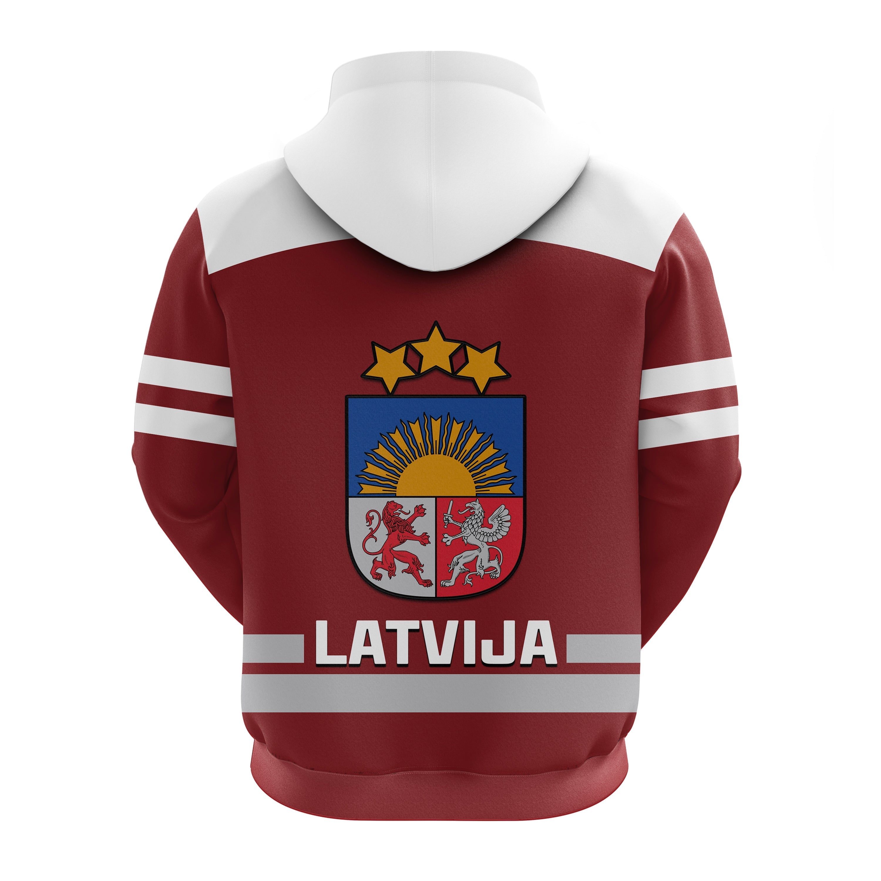 Latvia Hockey 2023 Hoodie Red Sporty Style LT14