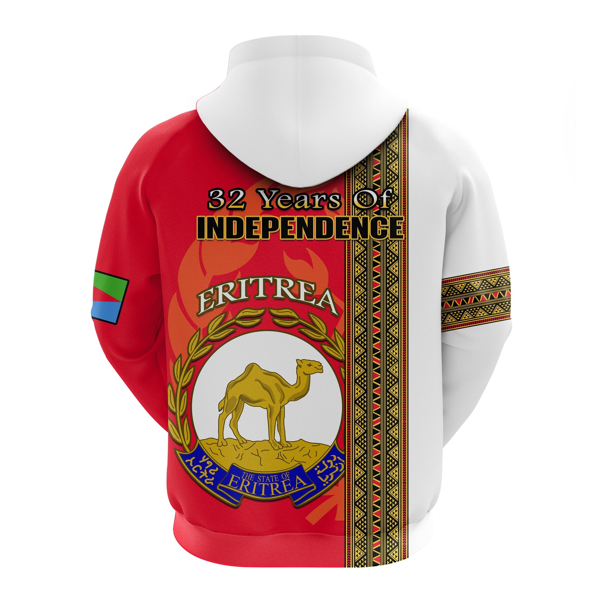 Eritrea Hoodie African Pattern Happy Independence Day Version White LT14