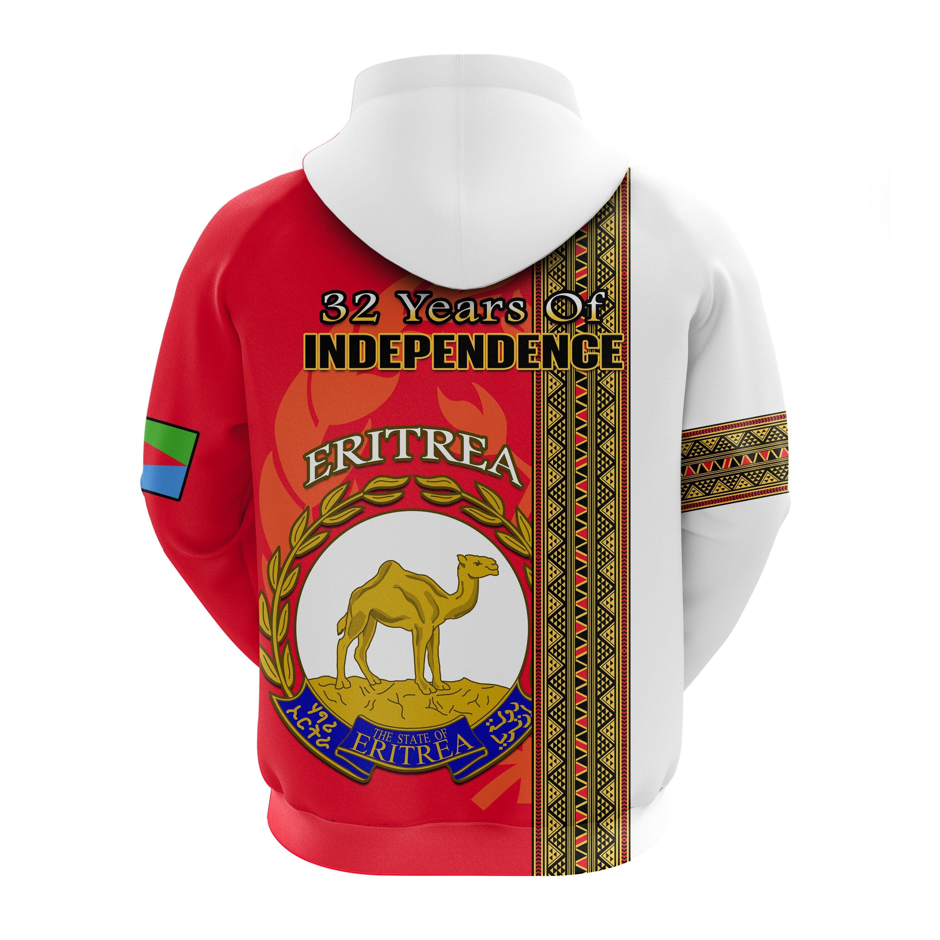 Eritrea Hoodie African Pattern Happy Independence Day Version White LT14