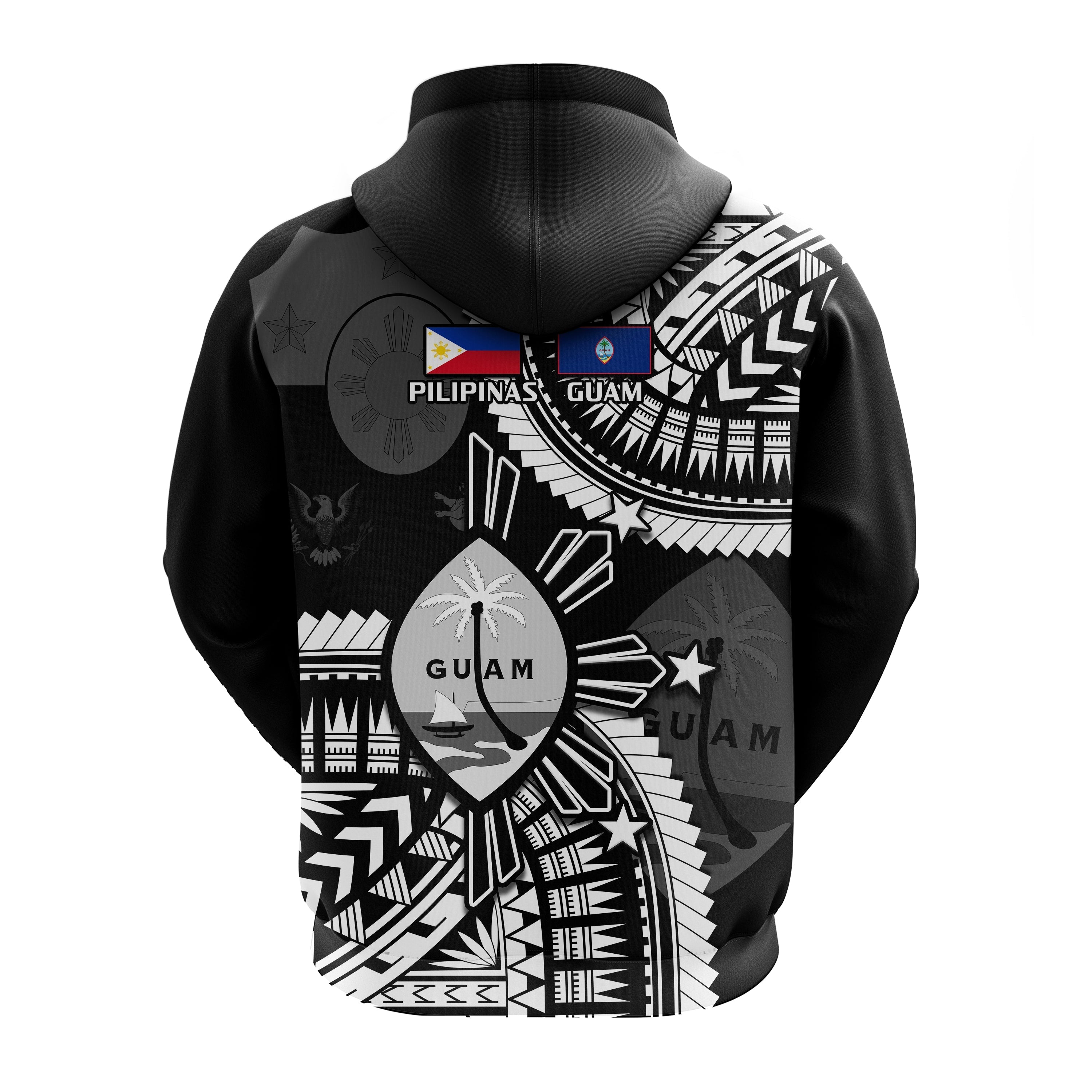 Guam and Philippines Hoodie Guaman Filipinas Together Black LT14