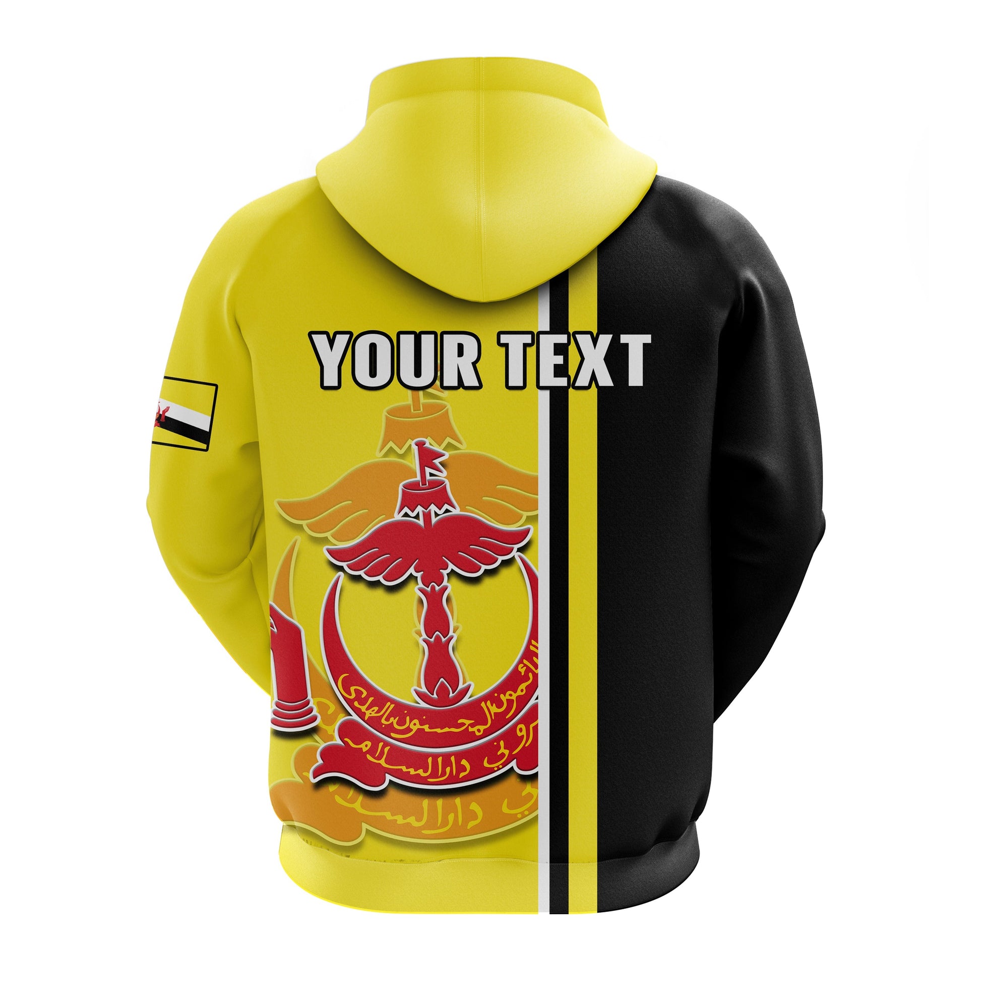 Custom Brunei Hoodie Happy Independence Day With Coat Of Arms LT14