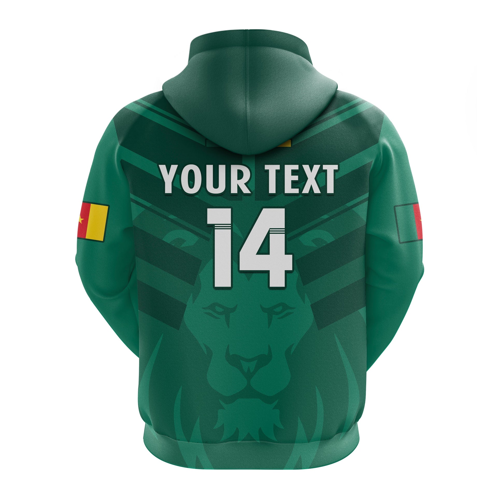 Custom Cameroon Football Hoodie Les Lions Indomptables Green Football 2022 LT14