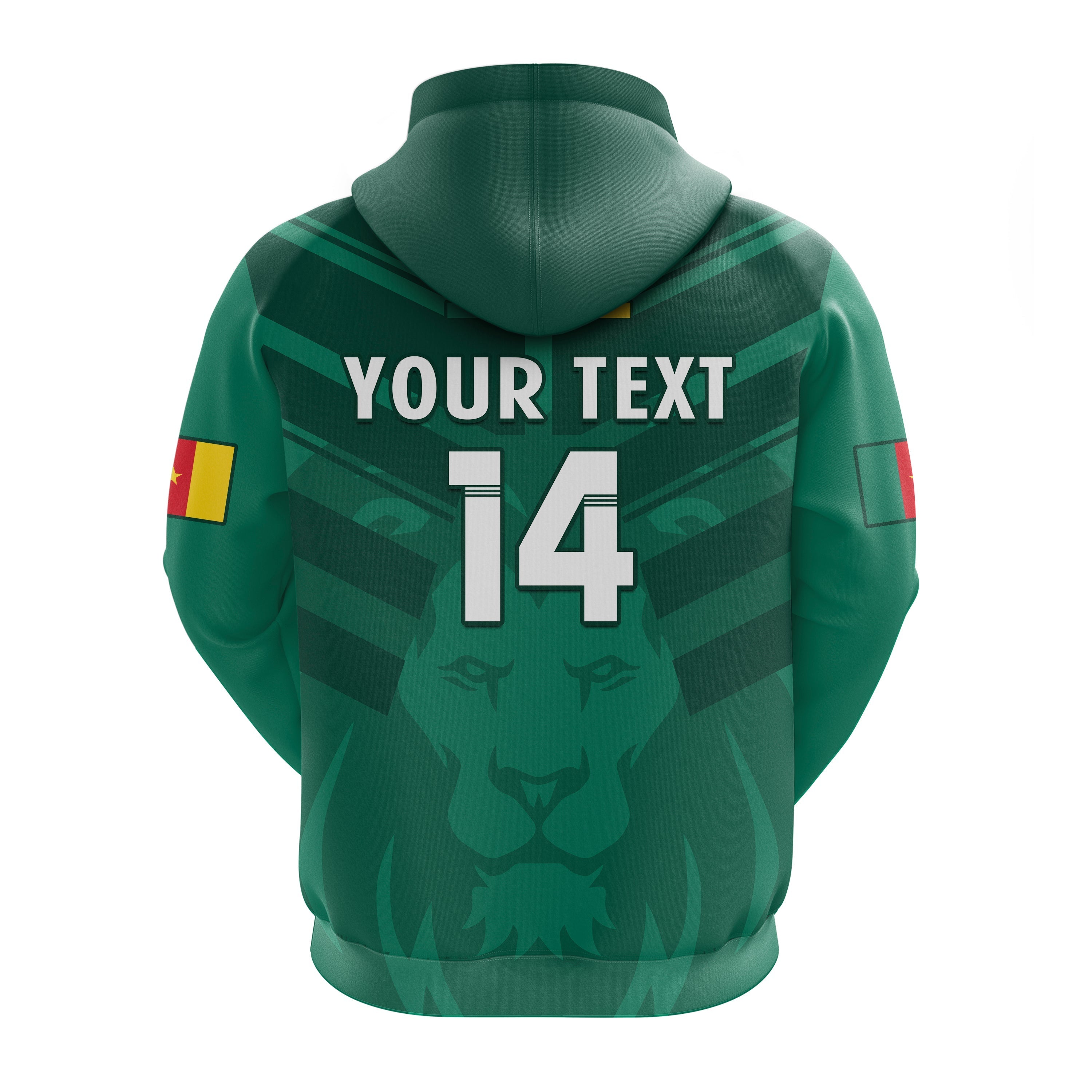 Custom Cameroon Football Hoodie Les Lions Indomptables Green Football 2022 LT14