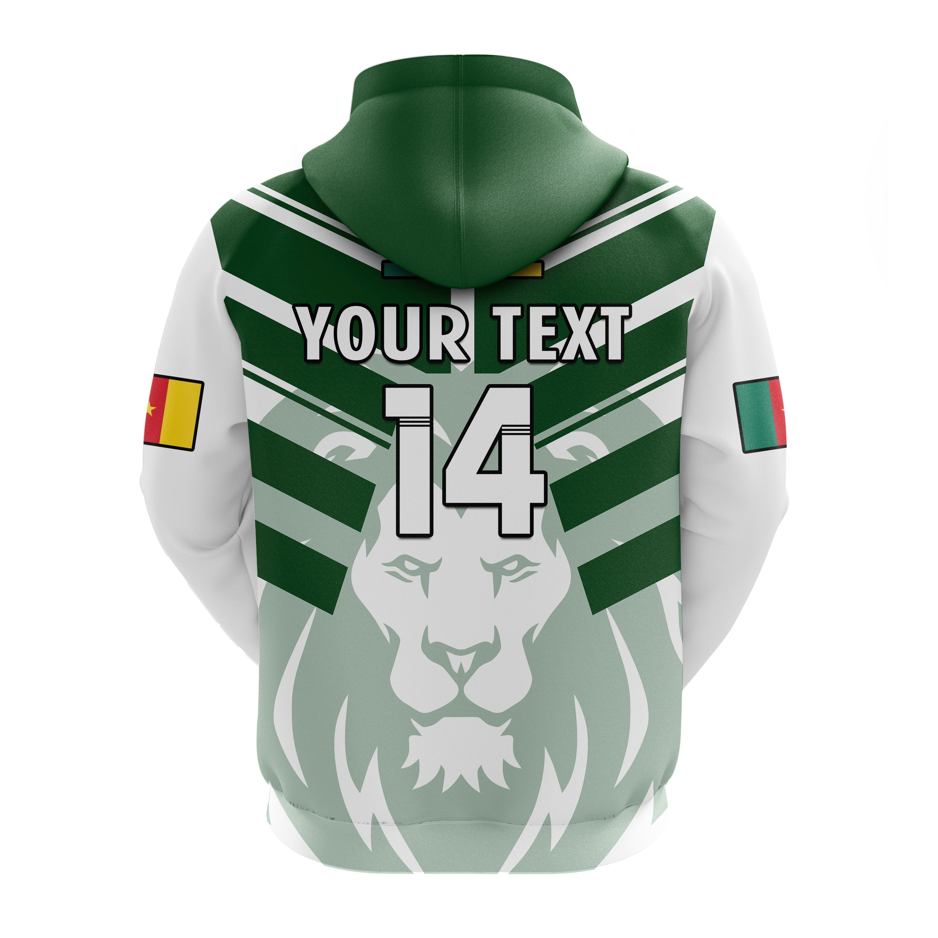 Custom Cameroon Football Hoodie Les Lions Indomptables White Football 2022 LT14