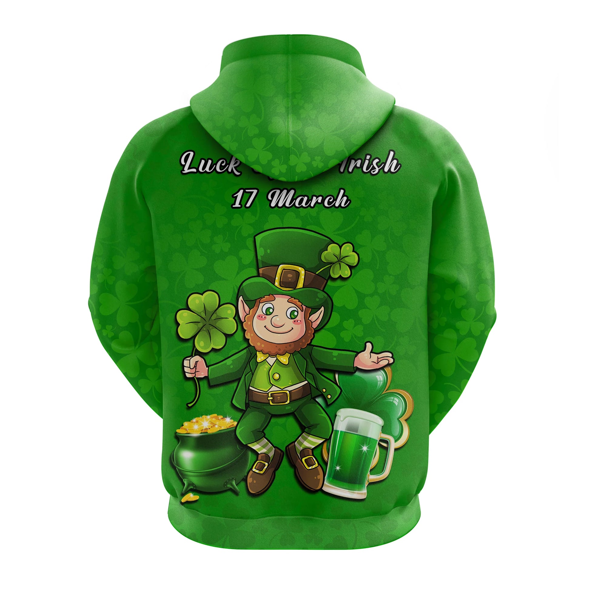 Ireland Hoodie Saint Patricks Day Happy Leprechaun And Shamrock LT14