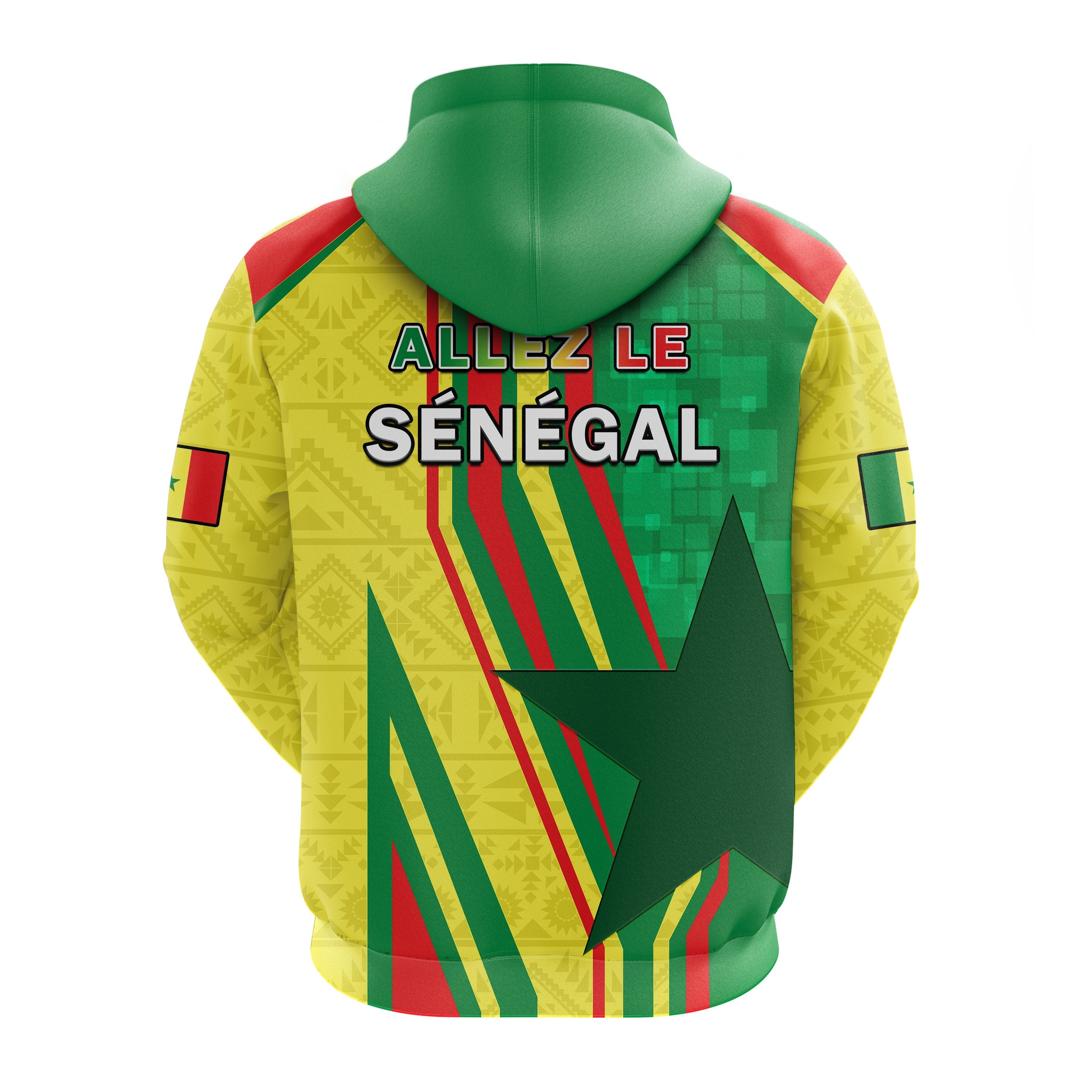 Senegal Football Hoodie Allez Les Lions Sporty Style LT14