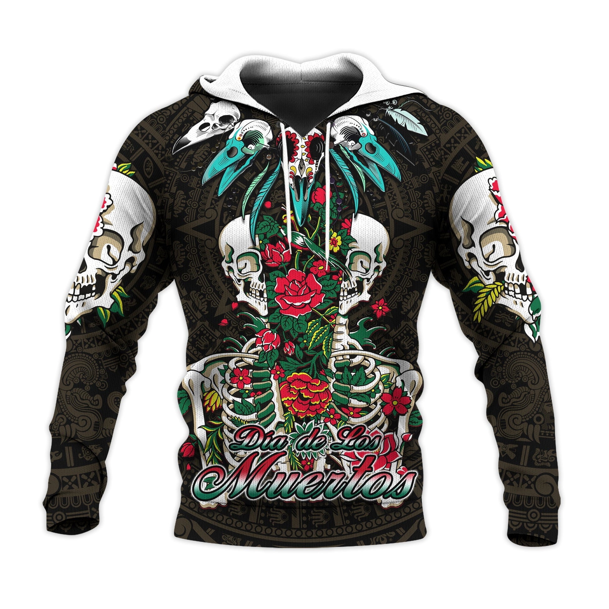 Mexico Hoodie Floral Skull Dia De Los Muertos LT14