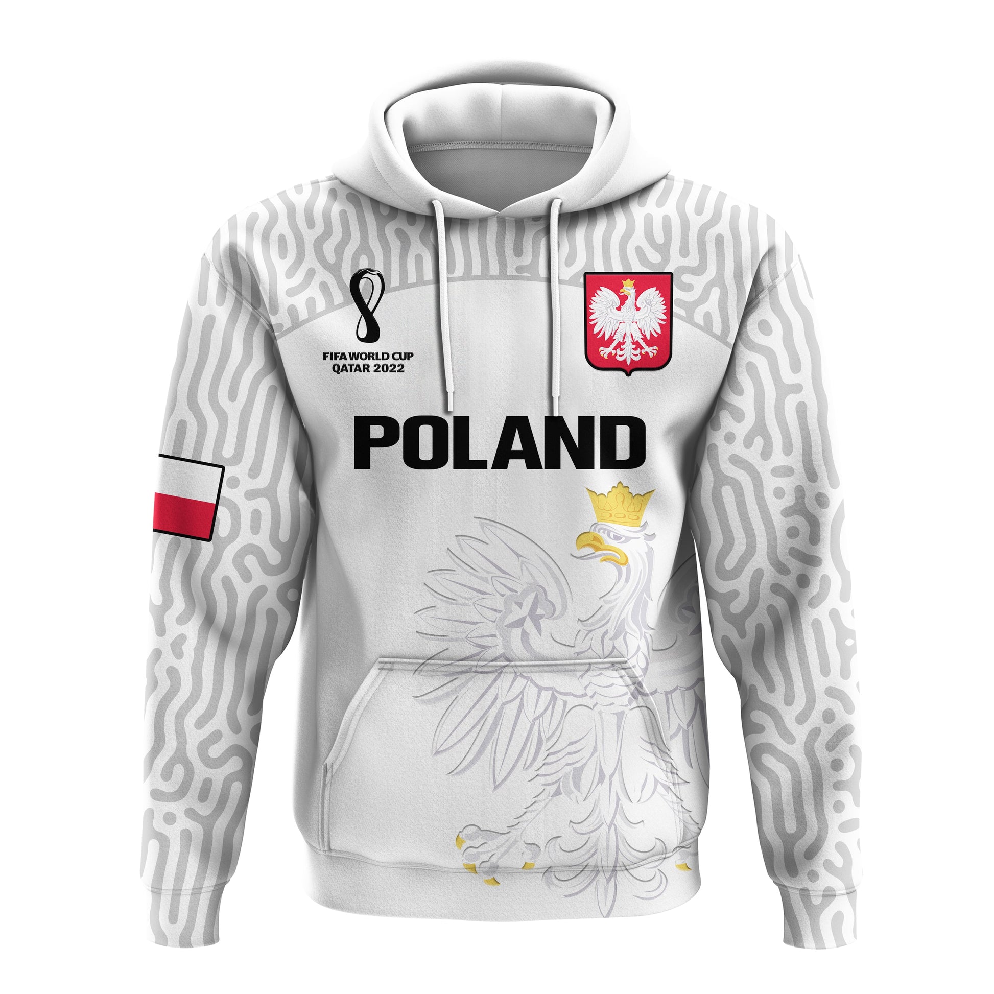 Poland Football Hoodie Polska Football 2022 White LT14