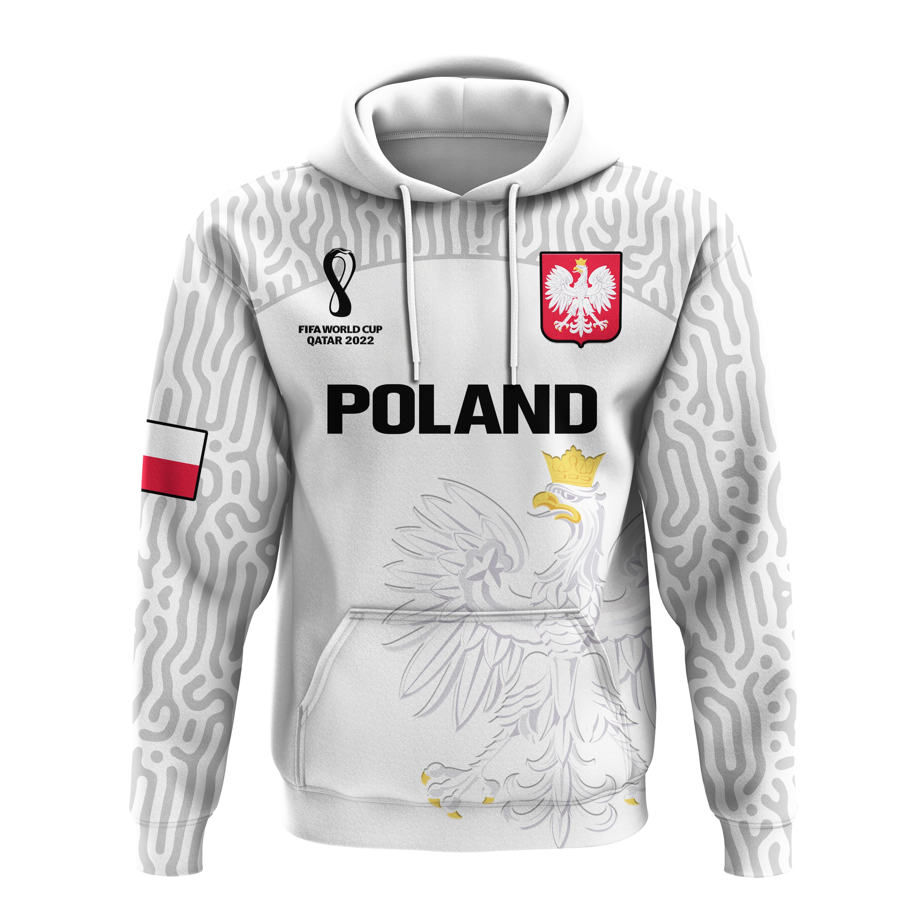 Poland Football Hoodie Polska Football 2022 White LT14