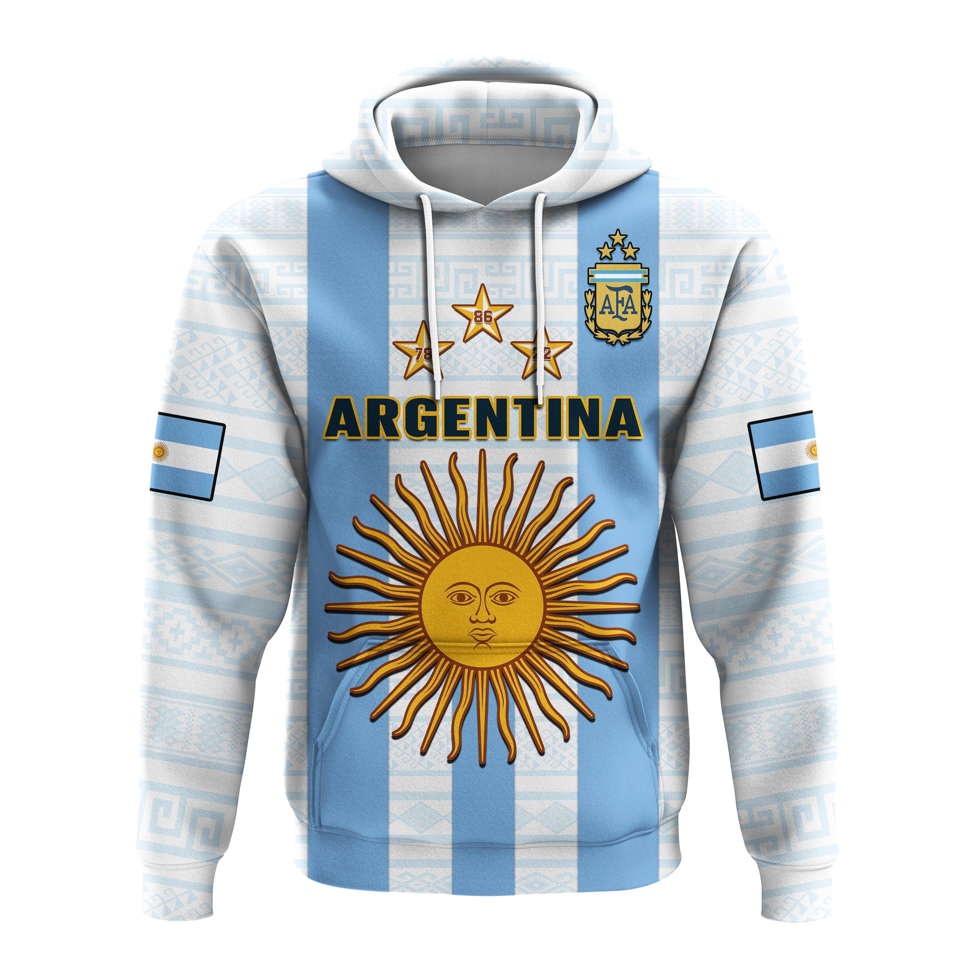 Custom Argentina Football Hoodie World Cup La Albiceleste 3rd Champions Proud LT14