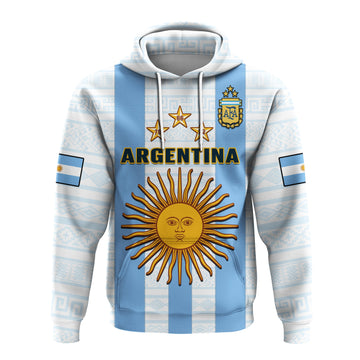Custom Argentina Football Hoodie World Cup La Albiceleste 3rd Champions Proud LT14