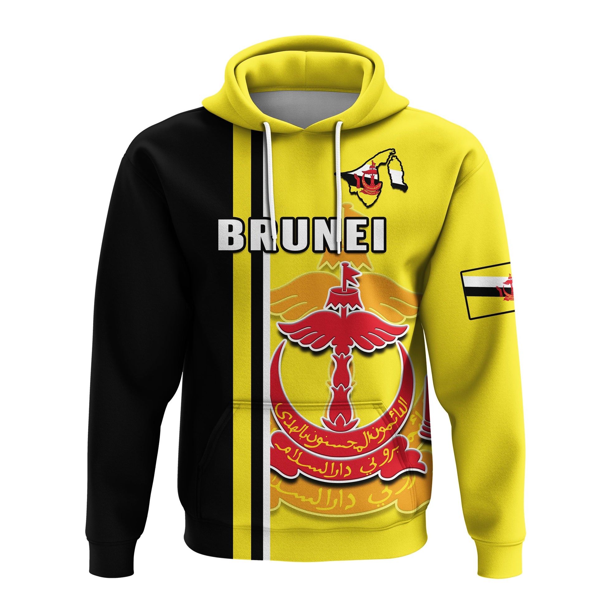 Custom Brunei Hoodie Happy Independence Day With Coat Of Arms LT14