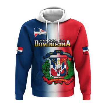 Dominican Republic Hoodie Dominicana Coat Of Arms Gradient Style LT14