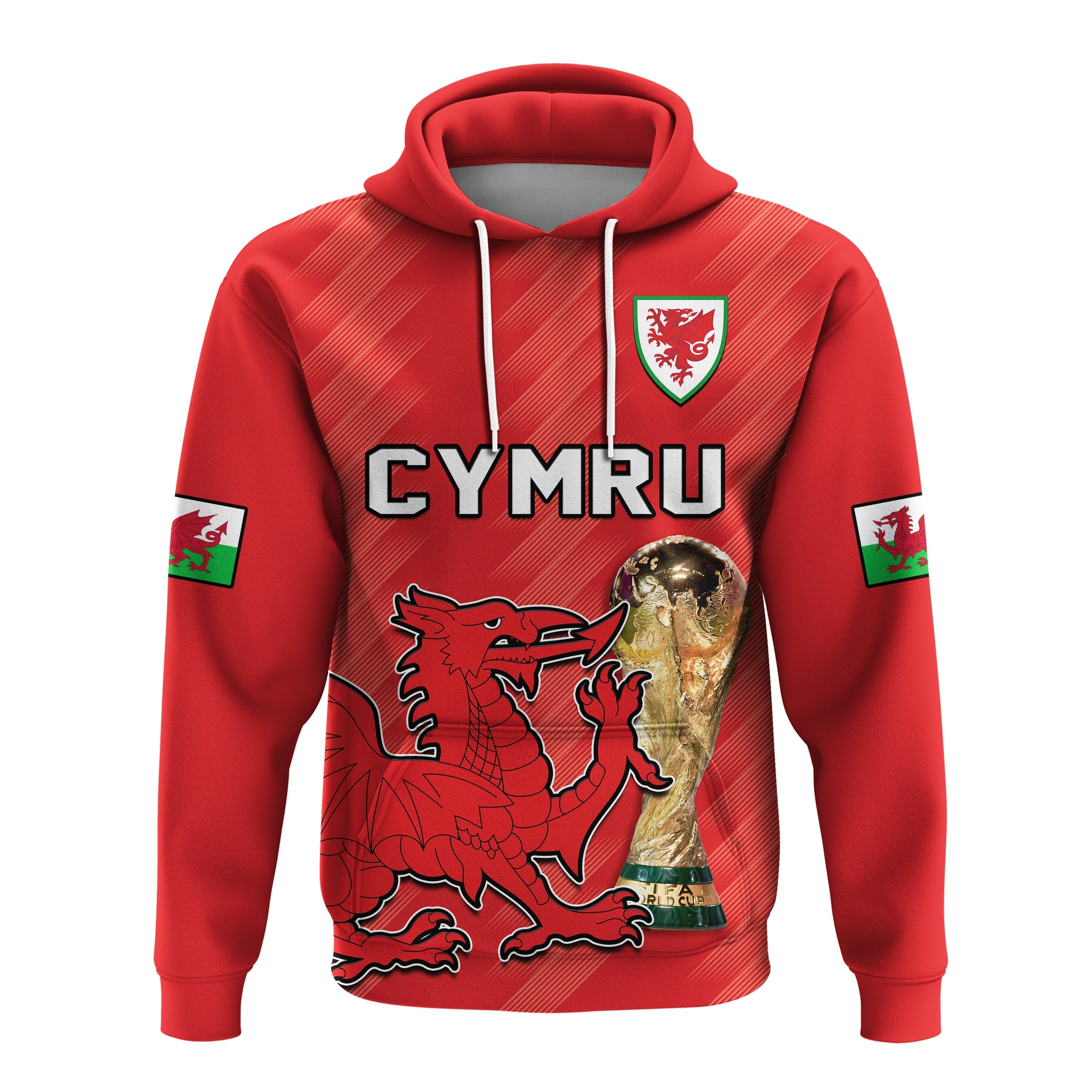 Wales Football Hoodie Cymru Champions Football 2022 LT14