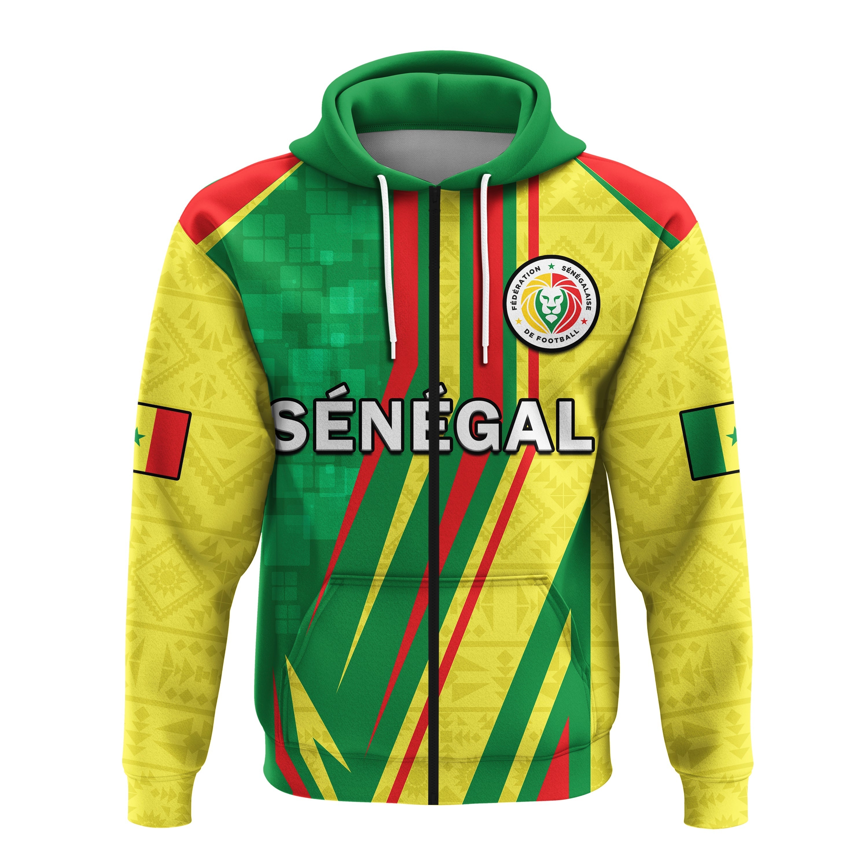 Senegal Football Hoodie Allez Les Lions Sporty Style LT14