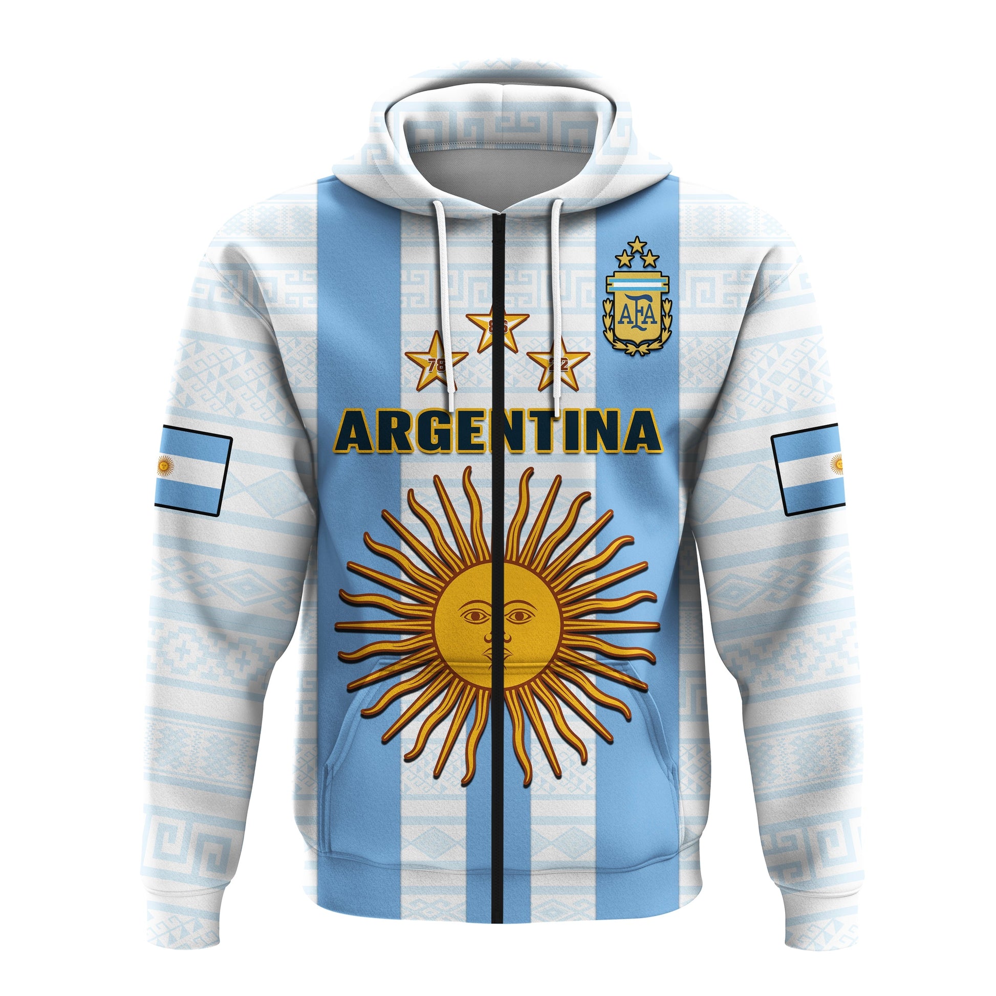 Custom Argentina Football Hoodie World Cup La Albiceleste 3rd Champions Proud LT14