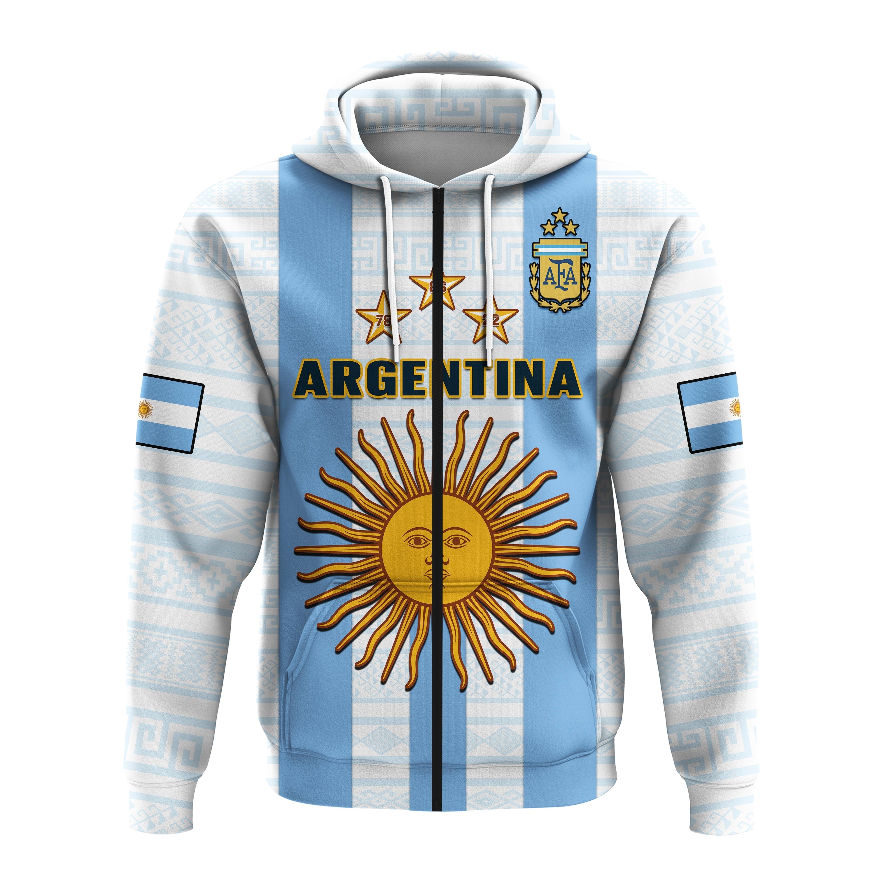 Custom Argentina Football Hoodie World Cup La Albiceleste 3rd Champions Proud LT14