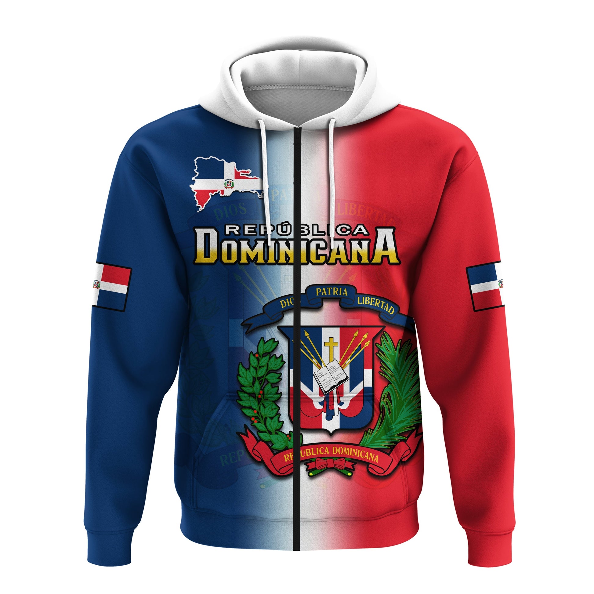 Dominican Republic Hoodie Dominicana Coat Of Arms Gradient Style LT14