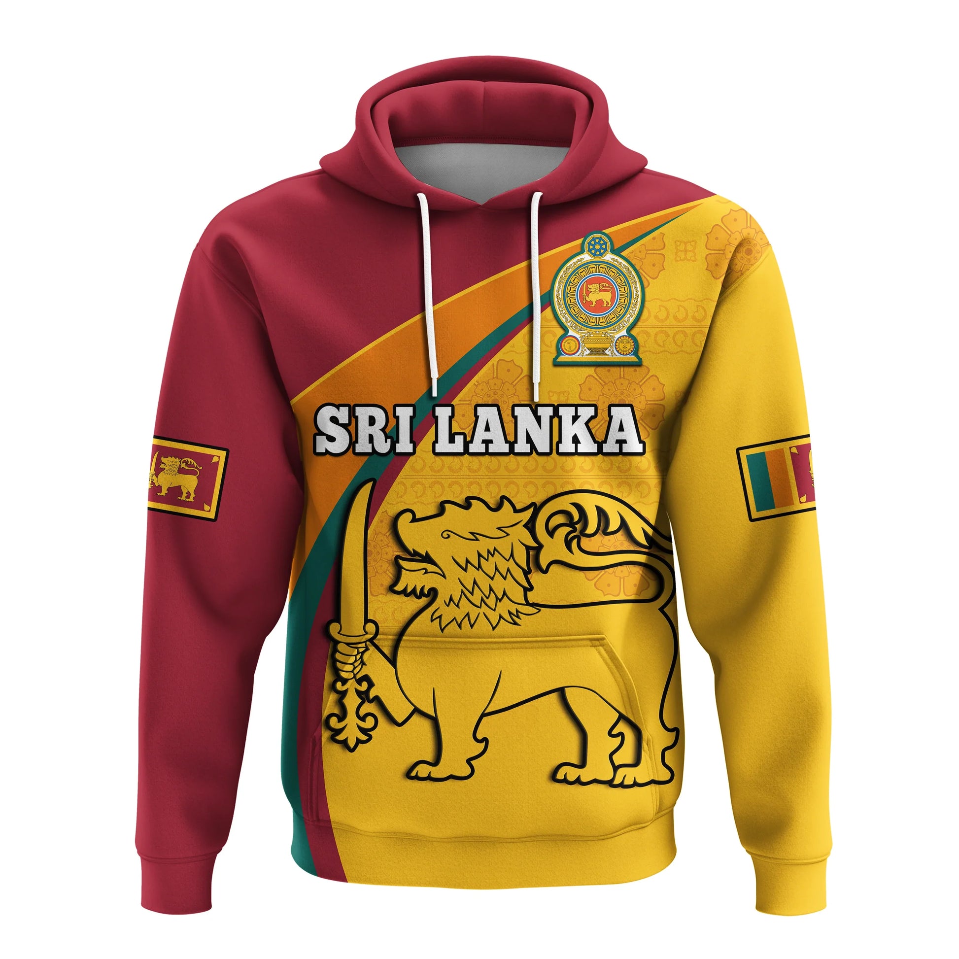Sri Lanka Hoodie Sri Lankan Pattern Happy 75 Years Of Independence LT14