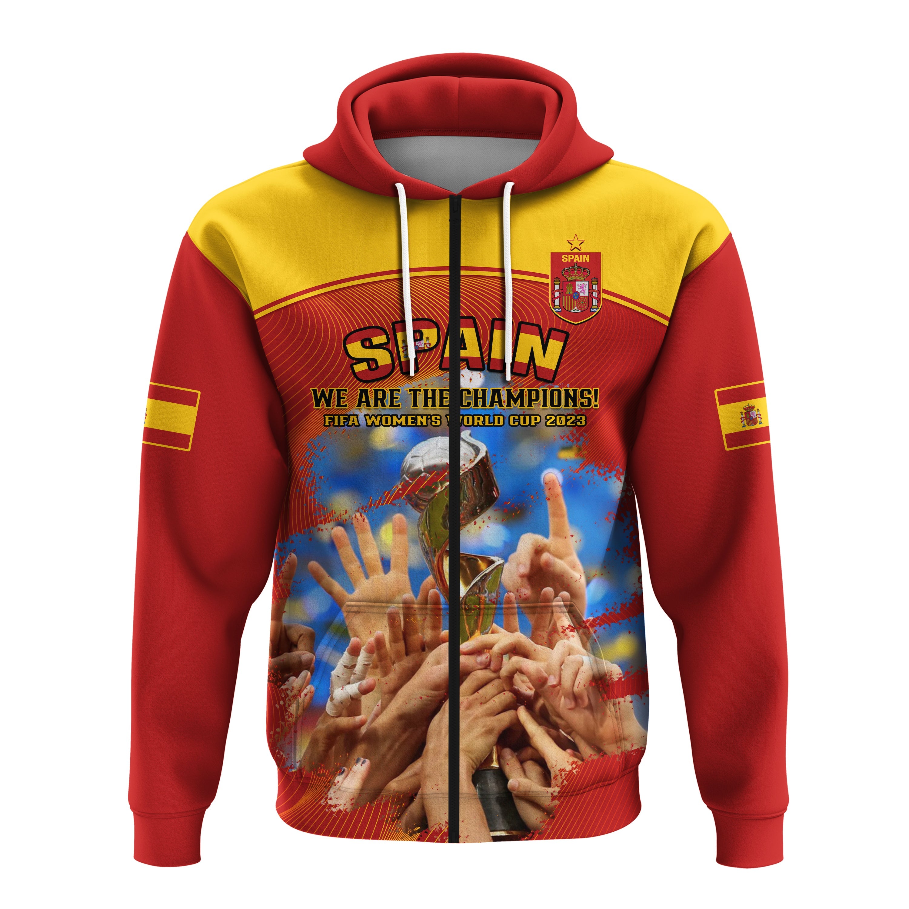 Spain Football Hoodie La Roja 2023 World Cup Champions Proud LT14